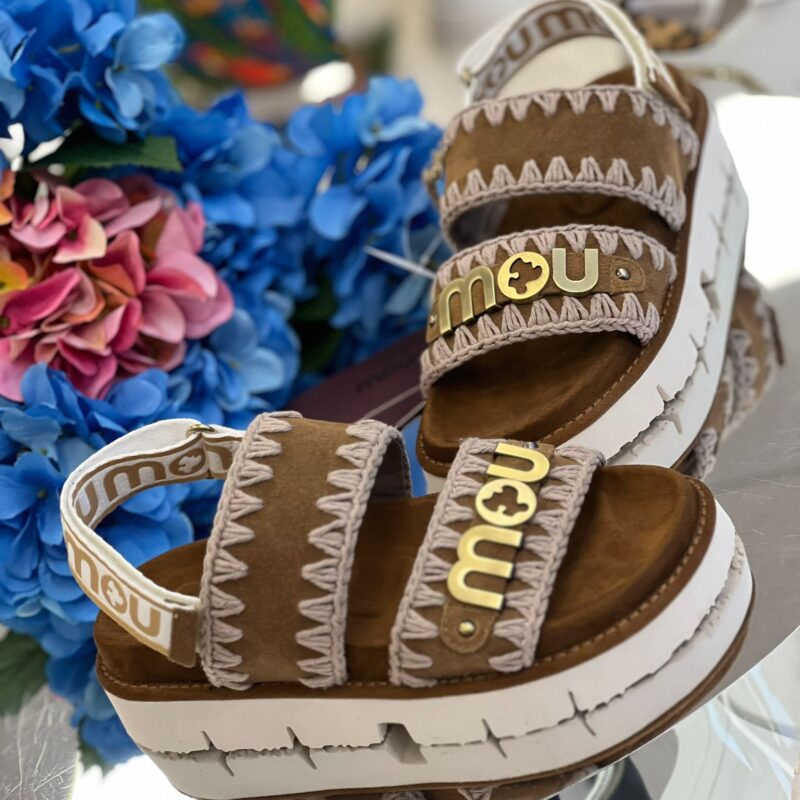 Mou bio sandal suede met logo