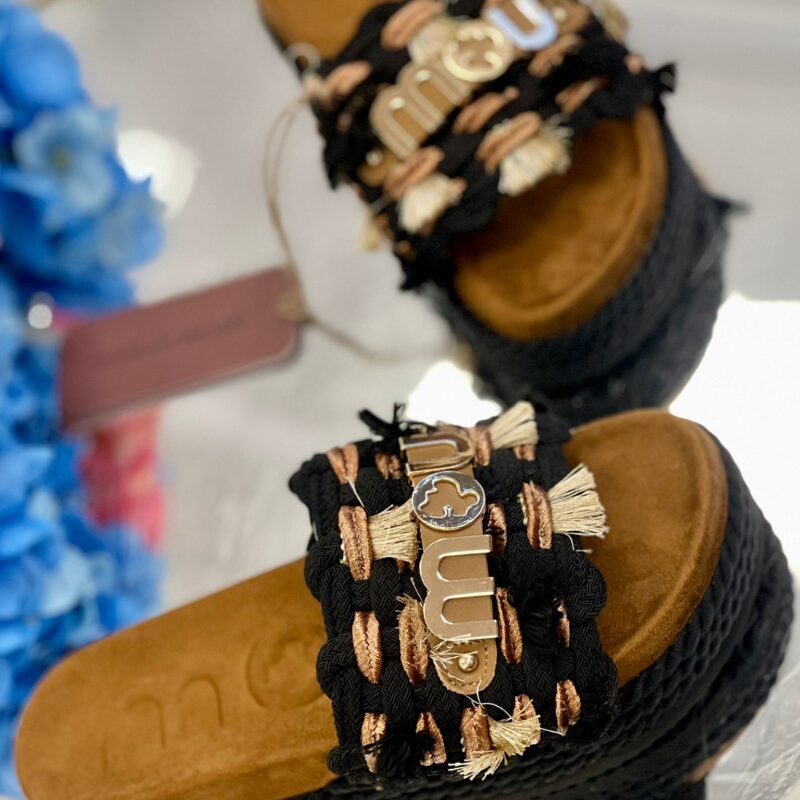 Mou Monoband rope sandal fringes