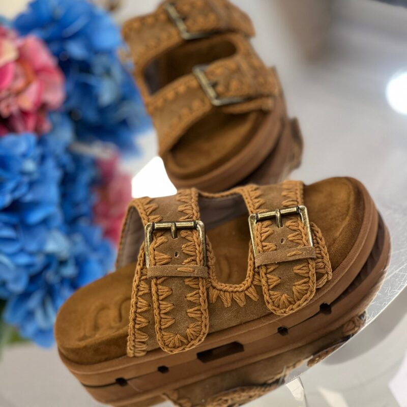 Mou Low bio Sandal 2 buckles monoch