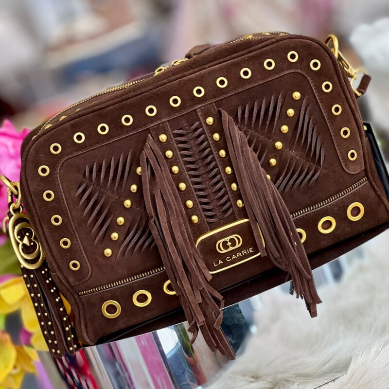 La Carrie apallosa box bag suede